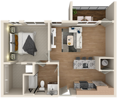The Patent 1A - 1br, 1ba Floorplan