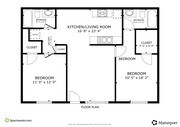 2 habitaciones, 2 baños, - 920 pies cuadrados