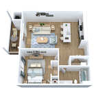 CampusView_Floorplans3D-com_1Bed _B