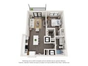 734 SF 1-Bed / 1-Bath apartment.