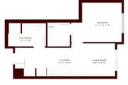 Discover the sleek and functional layout of the Urban Oasis apartment.