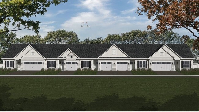 Artist rendering of Erie Ridge Ranch Townhomes with 1- and 2-car garages