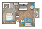 Carmichael | 1-Bedroom Floorplan