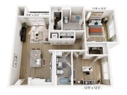B2 | 2x2 | 1072 sf