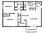 2BR/1BA