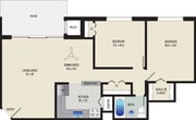 2BR/1BA - 820 SF
