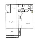 Floor Plan 1br/1bth 725 SF