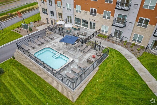 Pool view at The Aurilla luxury apartments in Cottage Grove, MN - The Aurilla Rental