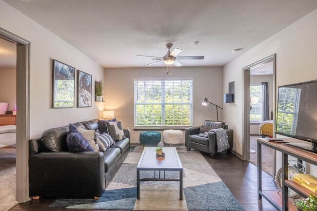 3BR, 3BA - 1,188SF - Living Room - The Social Blue