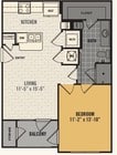1 Bed 1 Bath 624ft