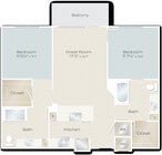 Lookout W/Balcony | 2-Bed/2-Bath | 1008sq/ft