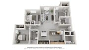 A 3D floor plan rendering of The Jekyll.