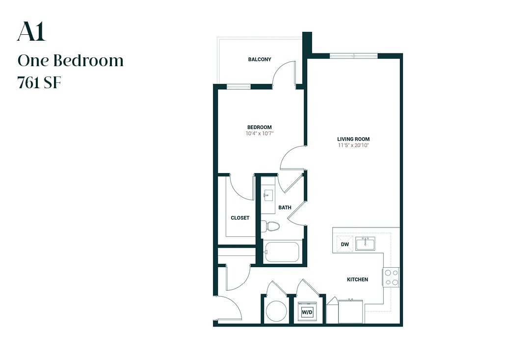 Floor Plan - One Bedroom A1