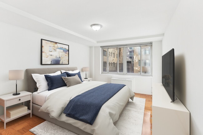 Bedroom with hard surface flooring
