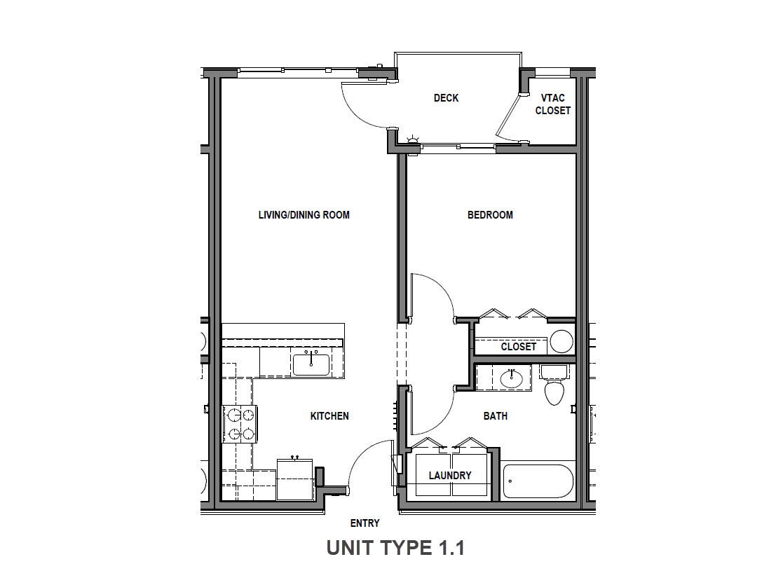 Floor Plan - Senior 55+ One-Bedroom