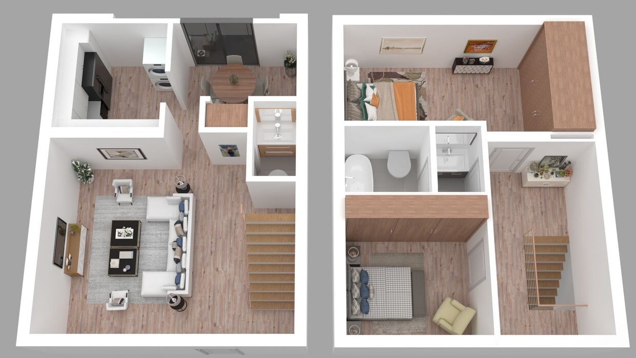 Floor Plan - 2BR 1.5BA - 1100sqft