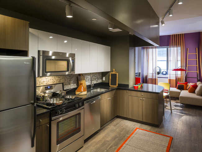 Kitchen and Living Room - AVA High Line Apartments