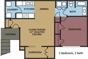 One Bedroom Upstairs w/ Sunroom