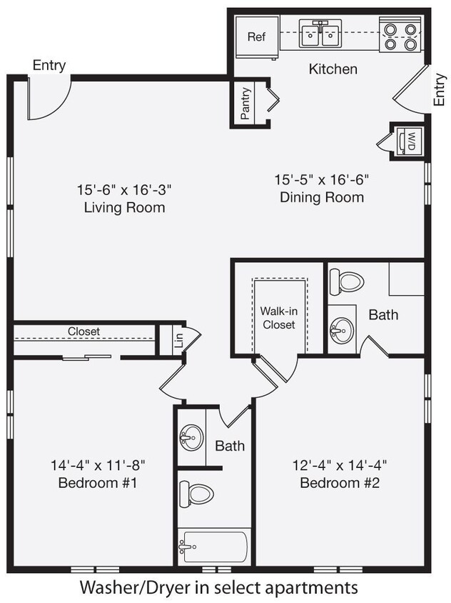 Floor Plan - 2 Bedroom B