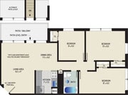 3 BR/ 1 BA (Style M1) | 830 sq. ft.