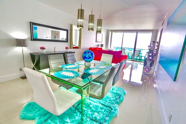 Glass kitchen table - 4001 S Ocean Dr Unit Condo with Ocean view