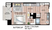 561 Sq. Ft.