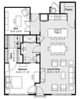 Refined 1 BR Den + Spa Shower, Gas Cooking