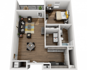 Palmetto 1x1 Floor Plan