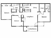 3BR/2BA