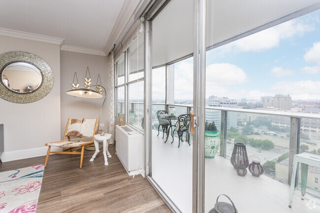 2BR, 2BA - 1,120 SF - Living Room & Balcony