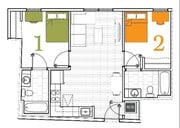 2 BEDROOM, 2 BATH