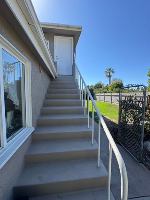 Stairway up to the unit. Huge yards surround!