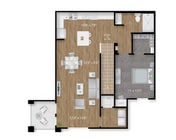 Experience versatile living in this elegantly designed apartment layout.