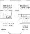 2BR/1BA
