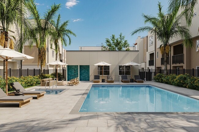 Representación artística. Se prevé que la piscina abra sus puertas a finales de este año. El diseño final y los detalles pueden variar. - Solaterra Granada Hills