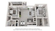 A 3D floor plan rendering of The Sapphire.