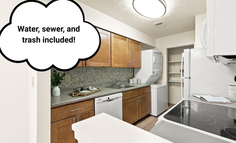 Contemporary Kitchen Style- Shown in a 2-Bedroom Floor Plan
