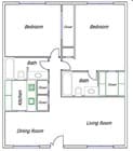 2 habitaciones y 2 baños