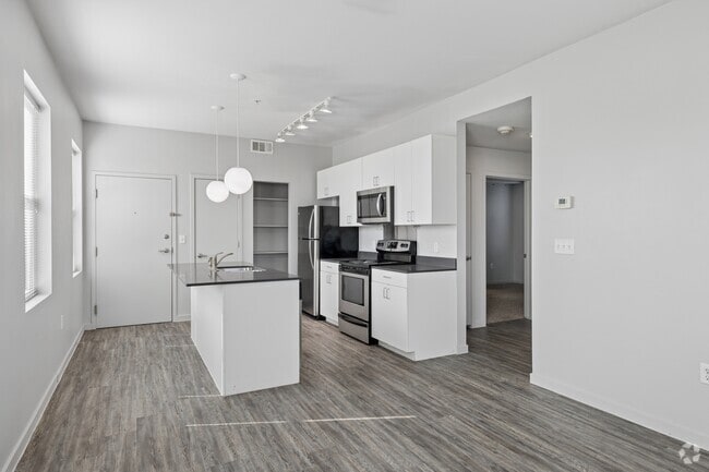 2B 2BR, 2BA - 832SF - Living Room & Kitchen