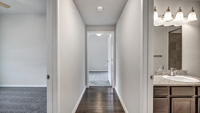 Guest bathroom access from the hallway