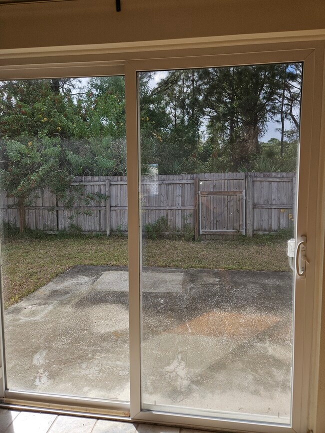 Fenced backyard