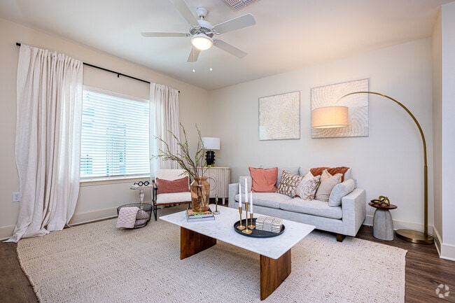 1BR, 1BA - 788SF - Living Room - Point at Mid City