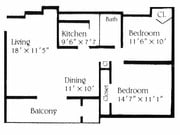 2BR/1BA