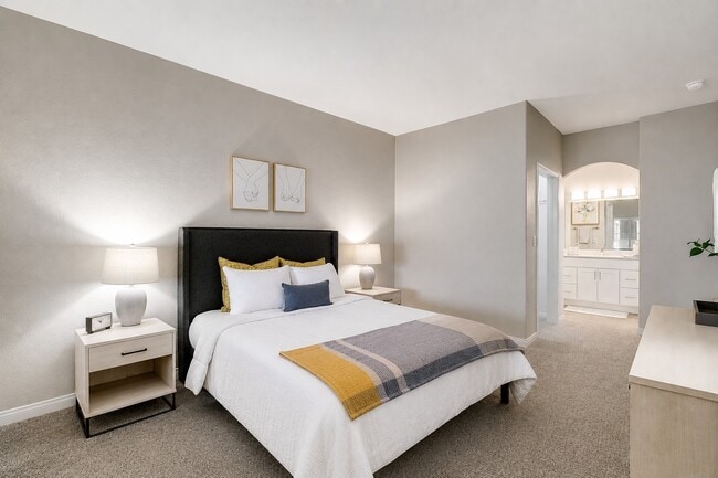 Elevate your living at Horizon Ridge with this inviting bedroom, designed for comfort and relaxation. Enjoy modern finishes and a tranquil ambiance, perfect for unwinding after a long day. Schedule your visit today to explore your new home!