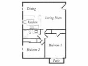 2BR/1BA