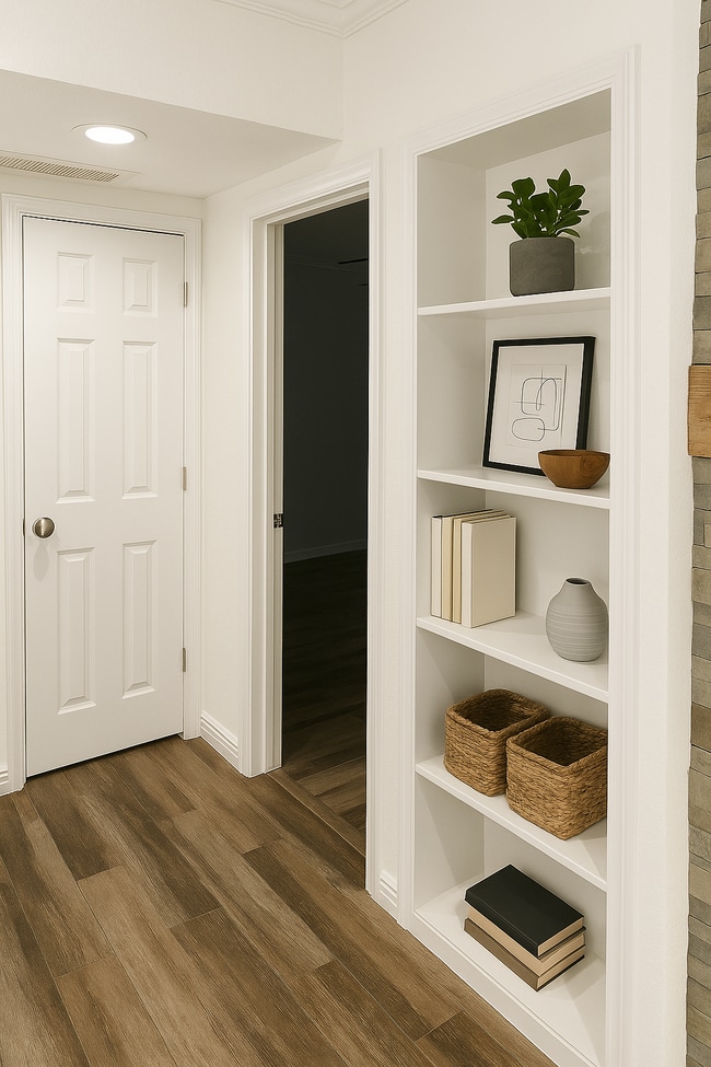 Hall bookshelf and storage closet - 1880 White Oak Dr Unit 141