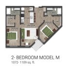 2 BR - Model M - Floor Plan