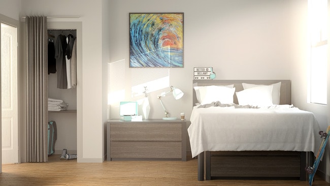 Each bedroom is furnished