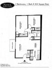 Dos habitaciones/Un baño, 810 pies cuadrados