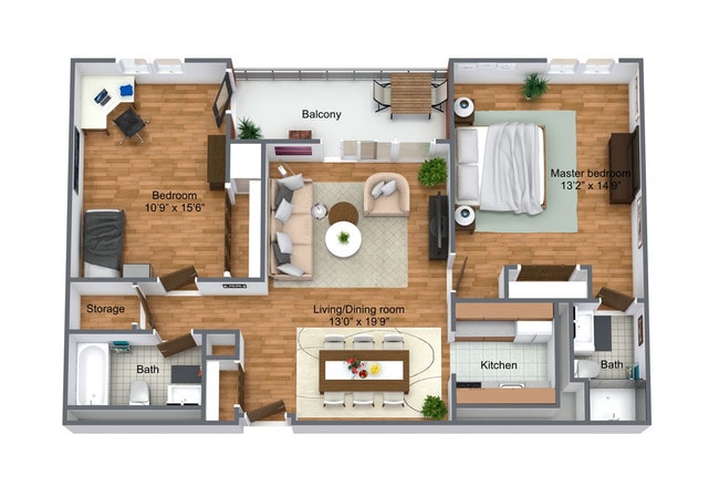 2HAB/2BA - Kensington Place Apartments